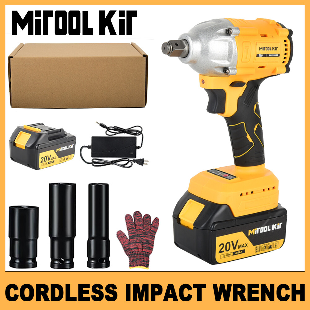 Cordless Electric Impact Wrench Gun 1/2 » High Power Driver W/ 1x Li-ion Battery