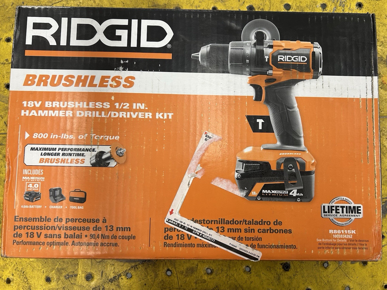 Rigid 18V Brushless Cordless Hammer Drill 1/2 In. Kit