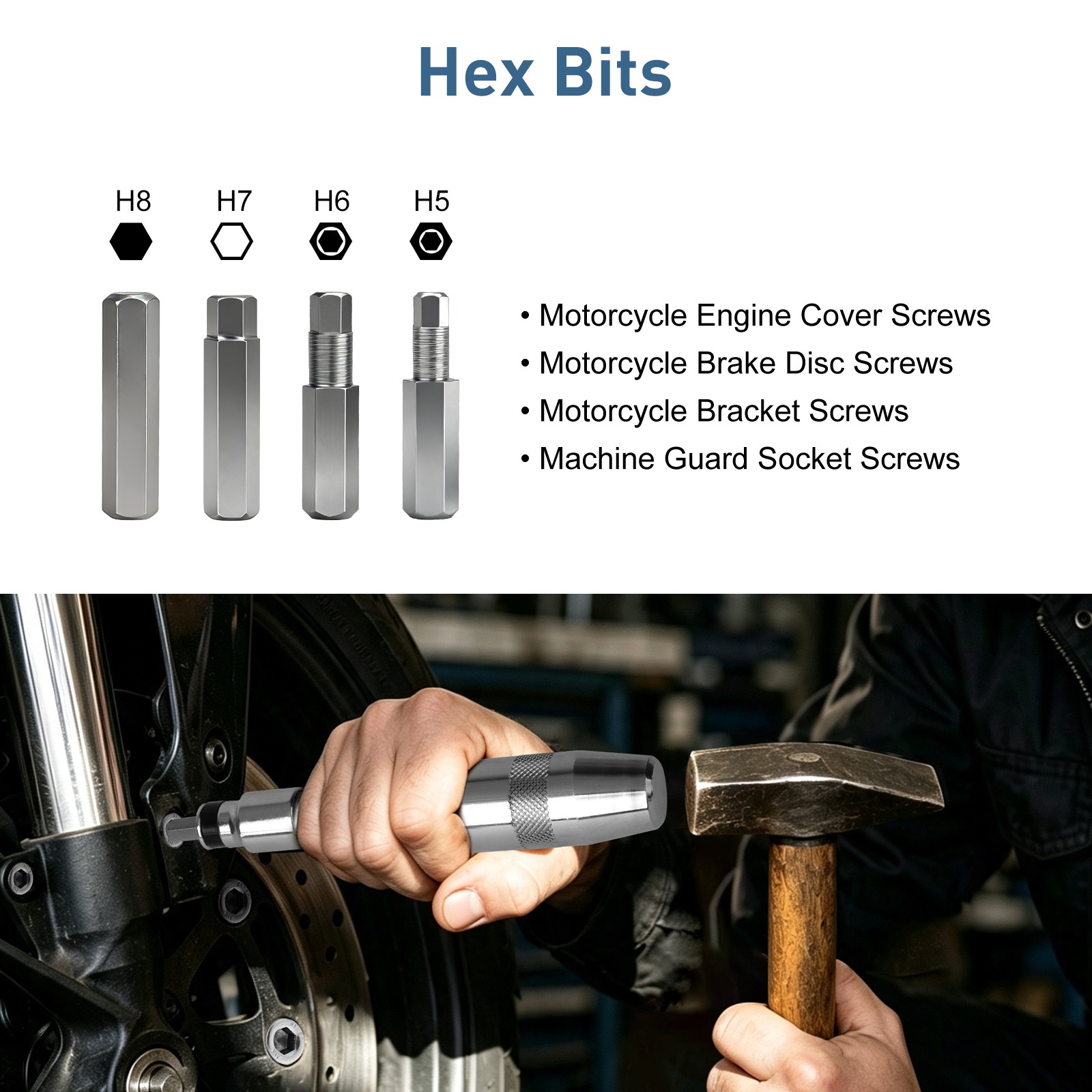 16PCS 1/2&Prime; Drive Manual Impact Driver Set Reversible Hand Screwdriver Bit Tool