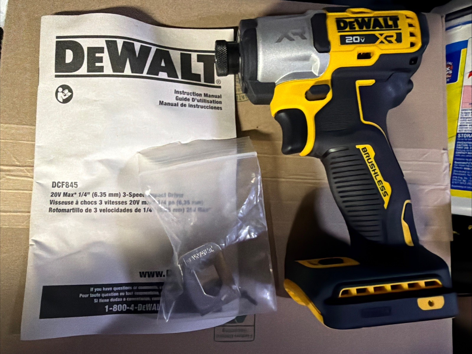 NEW DeWALT 20V Max Brushless 3-Speed 1/4&Prime; Impact Driver DCF845B