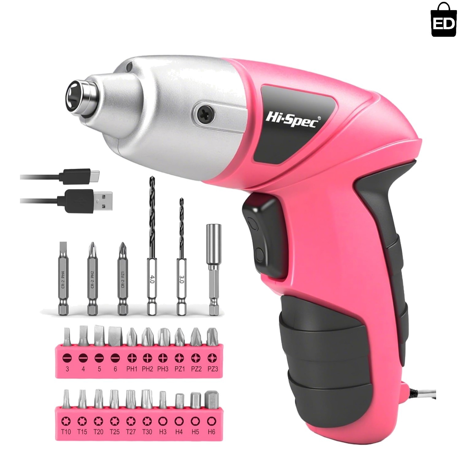 Compact 3.6V Lightweight Electric Screwdriver with USB Charging for DIY Projects