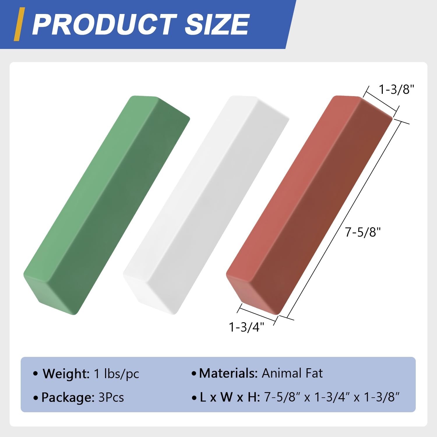 3-Piece Buffing & Polishing Compounds Kit for Metal & Non-Metal Surfaces