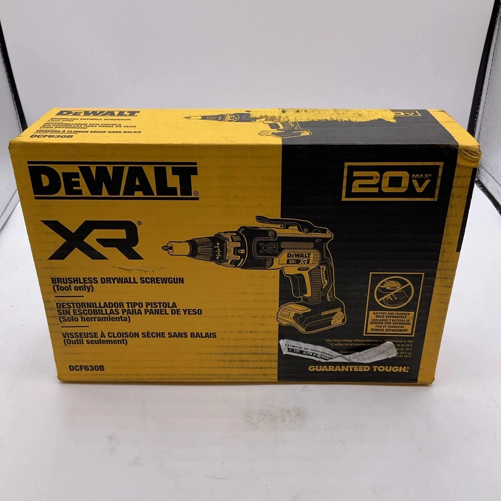 DEWALT DCF630B 20V XR Brushless Drywall Screwgun Tool Only