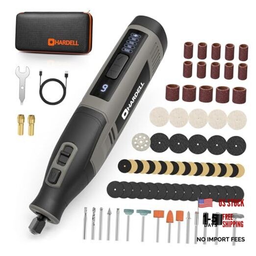 4V Cordless Rotary Tool Kit with 80Pcs, 4000mAh Long-lasting Battery, 6 Grey