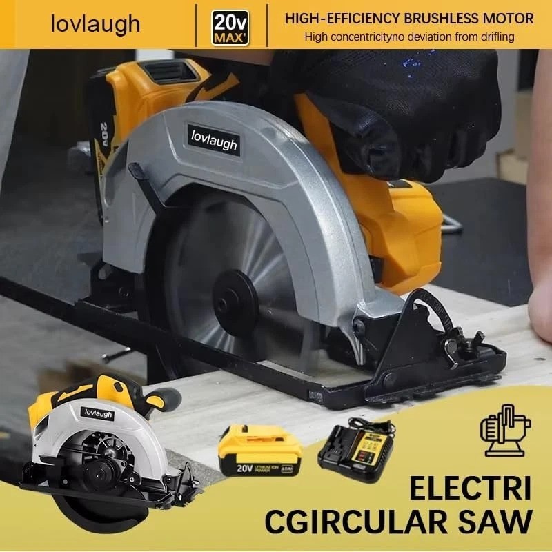 Versatile 7-1/4 Inch Cordless Circular Saw – 0-50° Bevel & 2 Blades Included