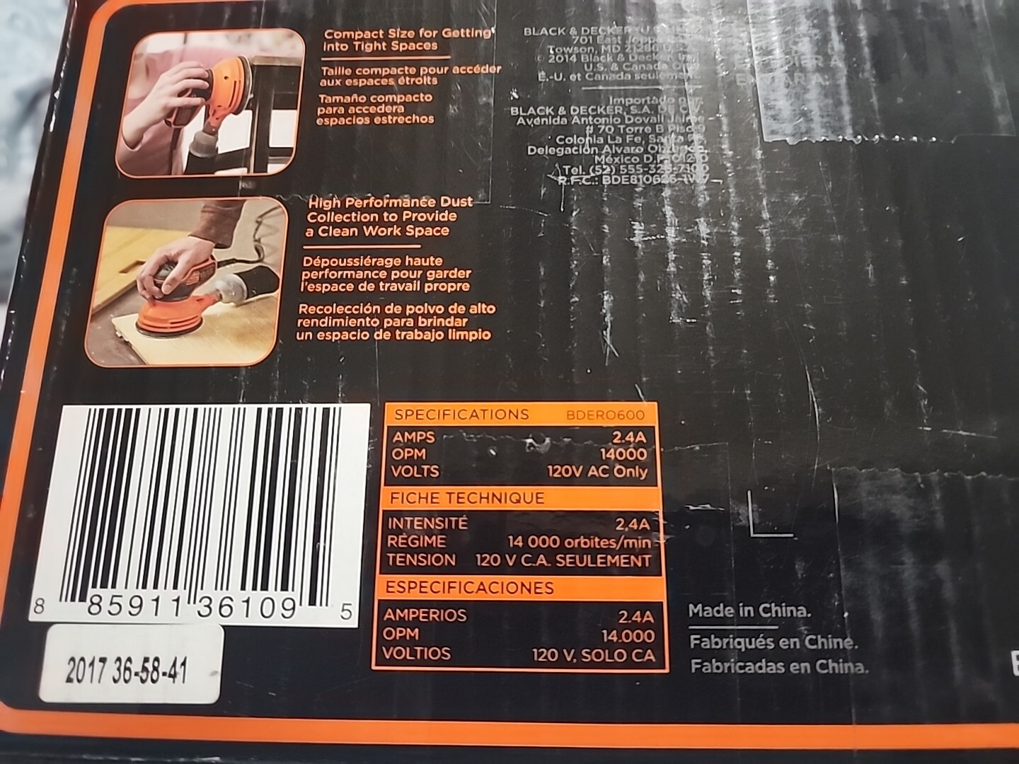 BLACK+DECKER 2.4 Amp 5 in. Random Orbit Sander Electric (BDERO600)