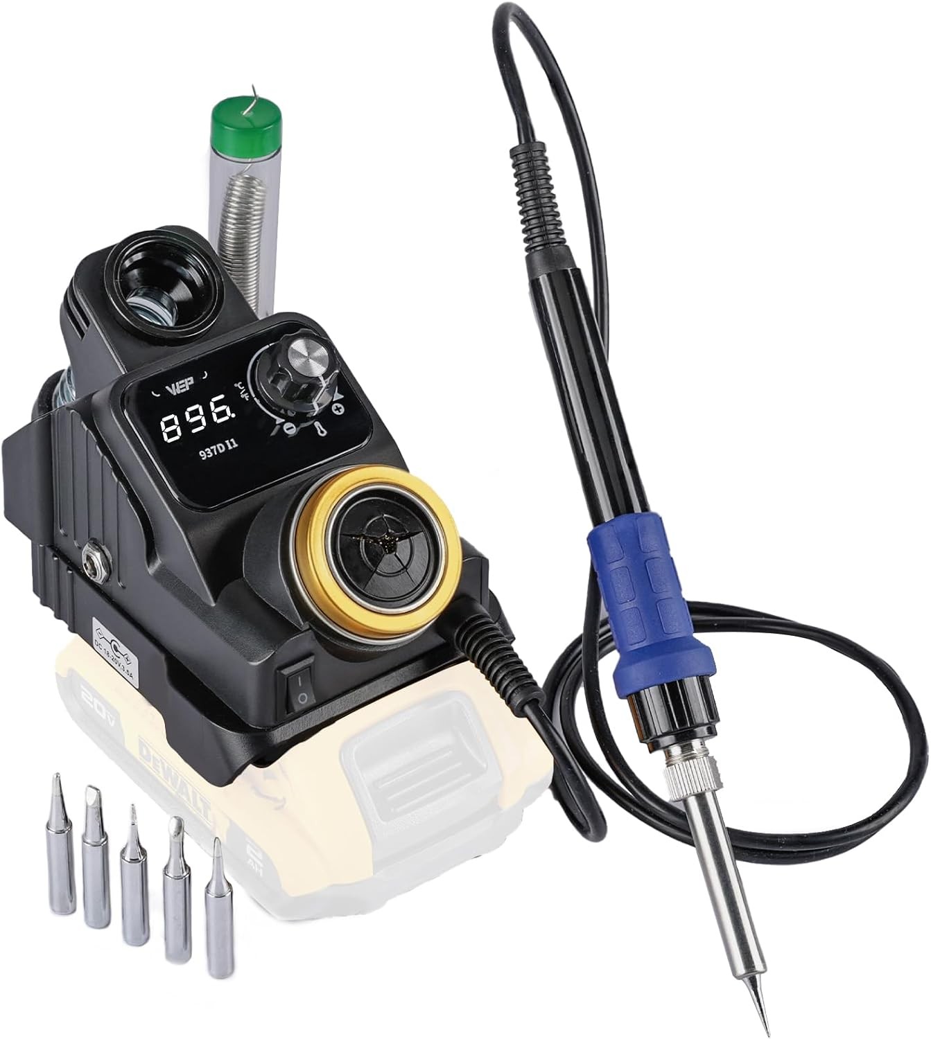 937D-I 3 Cordless Soldering Iron Kit Compatible with Milwaukee 20V/18V Battery,