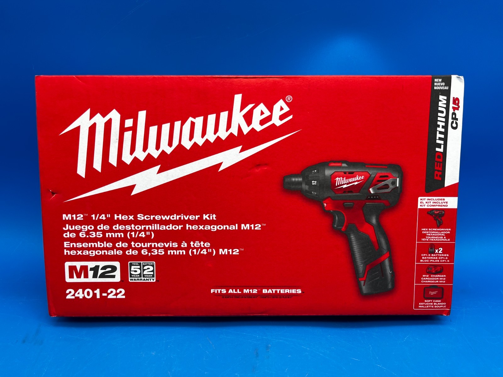 Milwaukee 2401-22 M12 1/4&Prime; Hex Screwdriver Kit