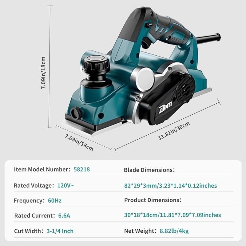 6.6A Electric Planer Cordless Hand Planer Precise Woodworking Projects New