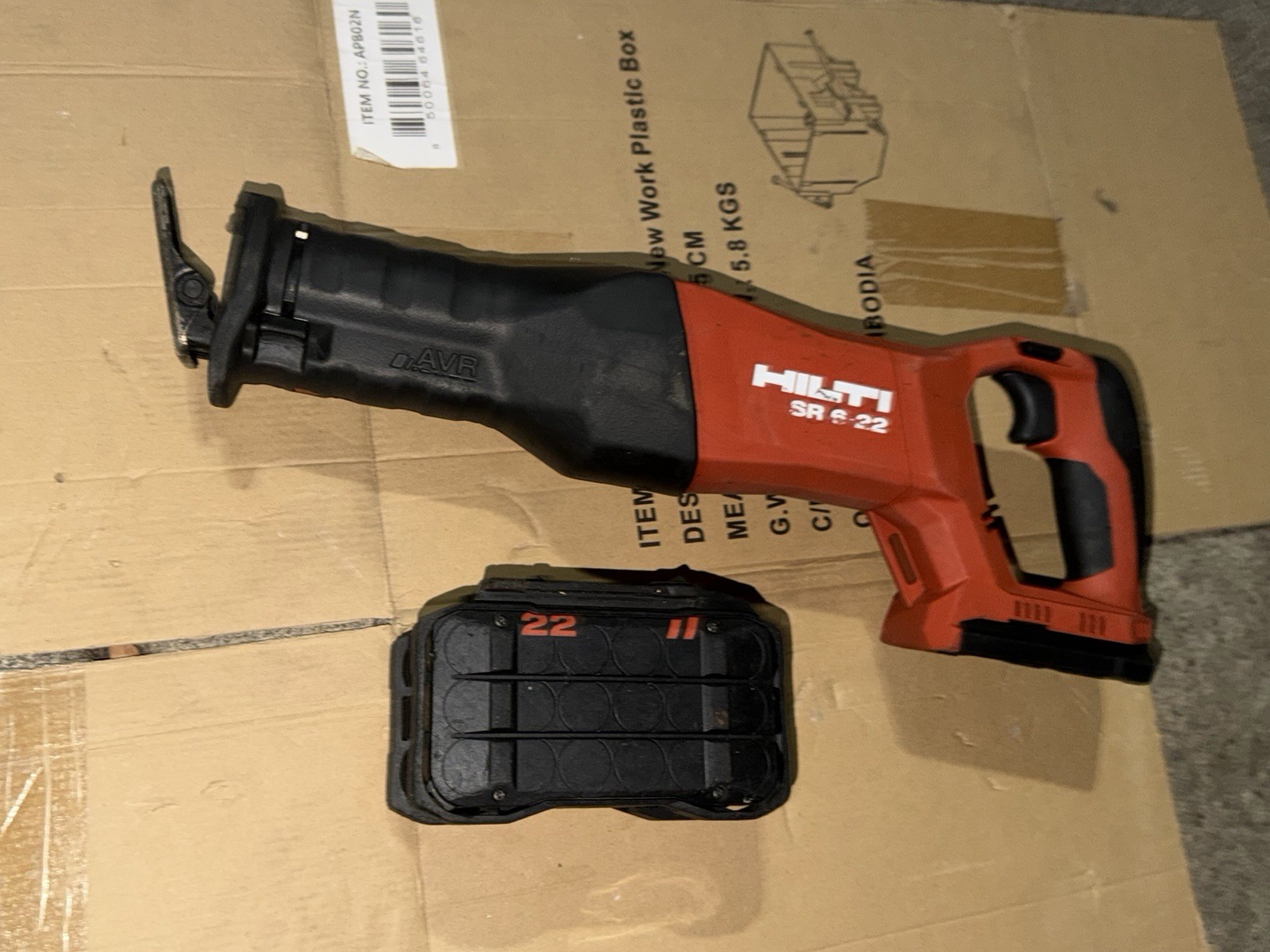 Hilti SR 6-22 NURON AVR Reciprocating saw, Tool And Battery 3.95ah