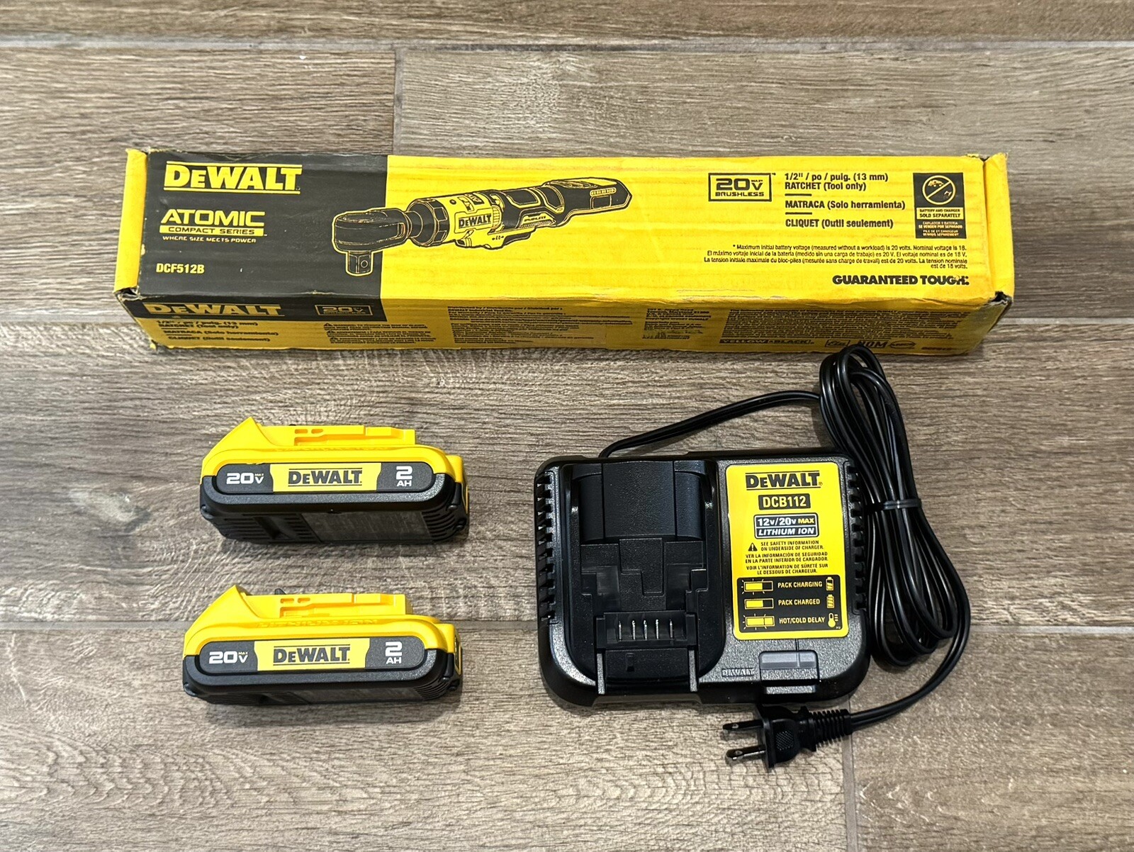 DeWalt DCF512B 20V ATOMIC COMPACT SERIES MAX 1/2&Prime; Brushless Ratchet Kit (2)2.0