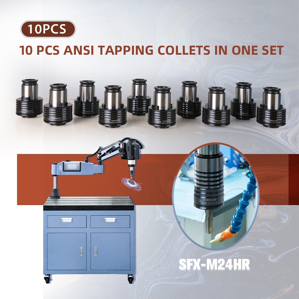 10Pcs ANSI 8.5/32&Prime; 13/16&Prime; TAP Clutch Collet Chuck Holder for Arm Tapping Machine