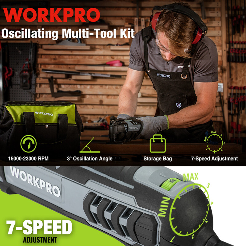 WORKPRO Oscillating Multi-Tool Kit Corded Replaceable Oscillating Saw Set 3.0Amp