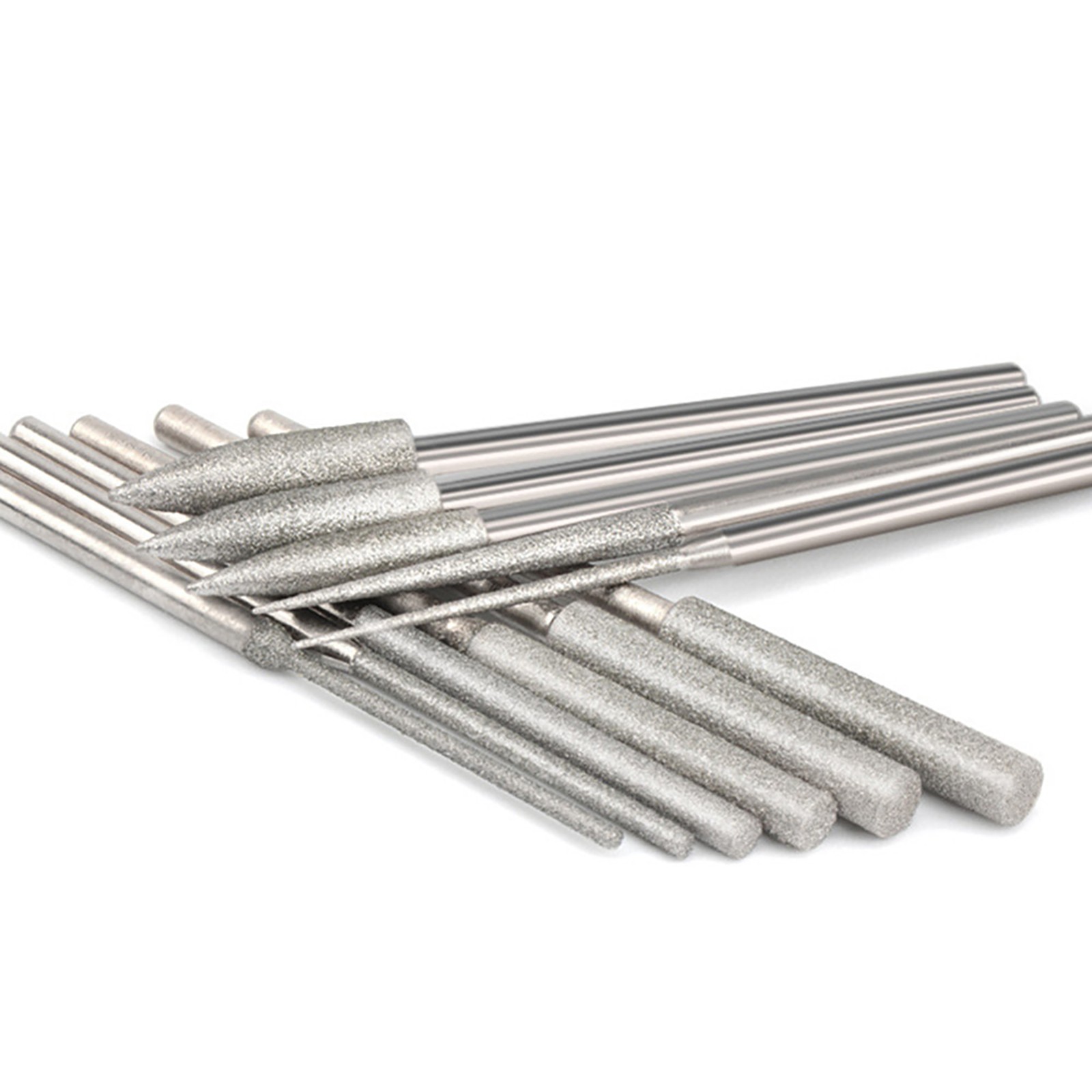 11PCS/Set 1/8&Prime; Shank Diamond Burr Bits Grinding Rotary Tools Kit Accessories
