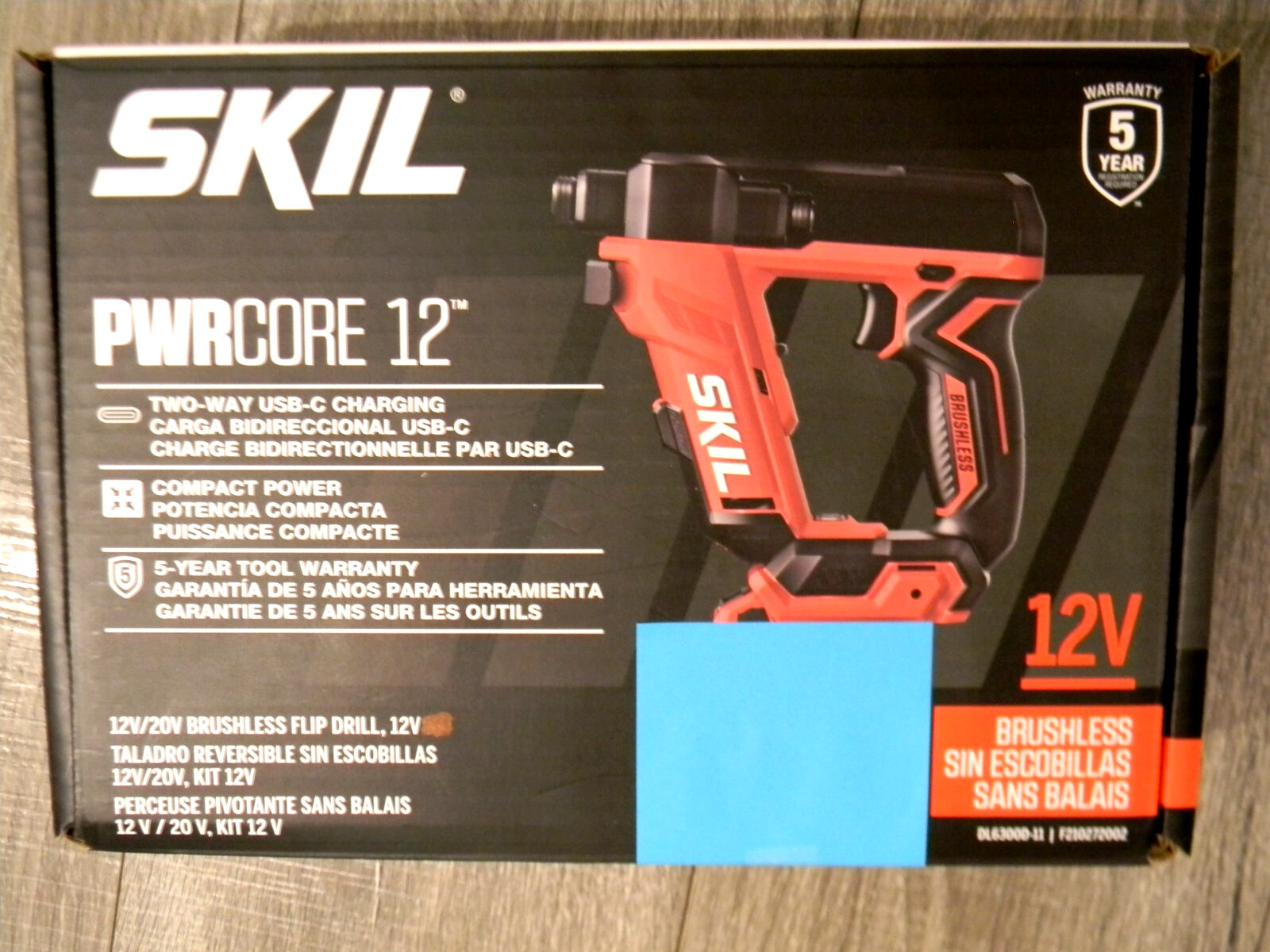 NEW SKIL PWRCORE 12 12V/20V Li-Ion Brushless Flip Drill DL6300D – Tool Only
