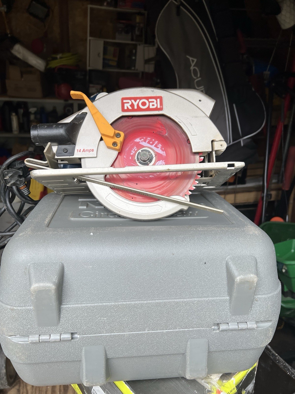 Ryobi Circular Saw Corded Electric Gray Red Yellow with Case