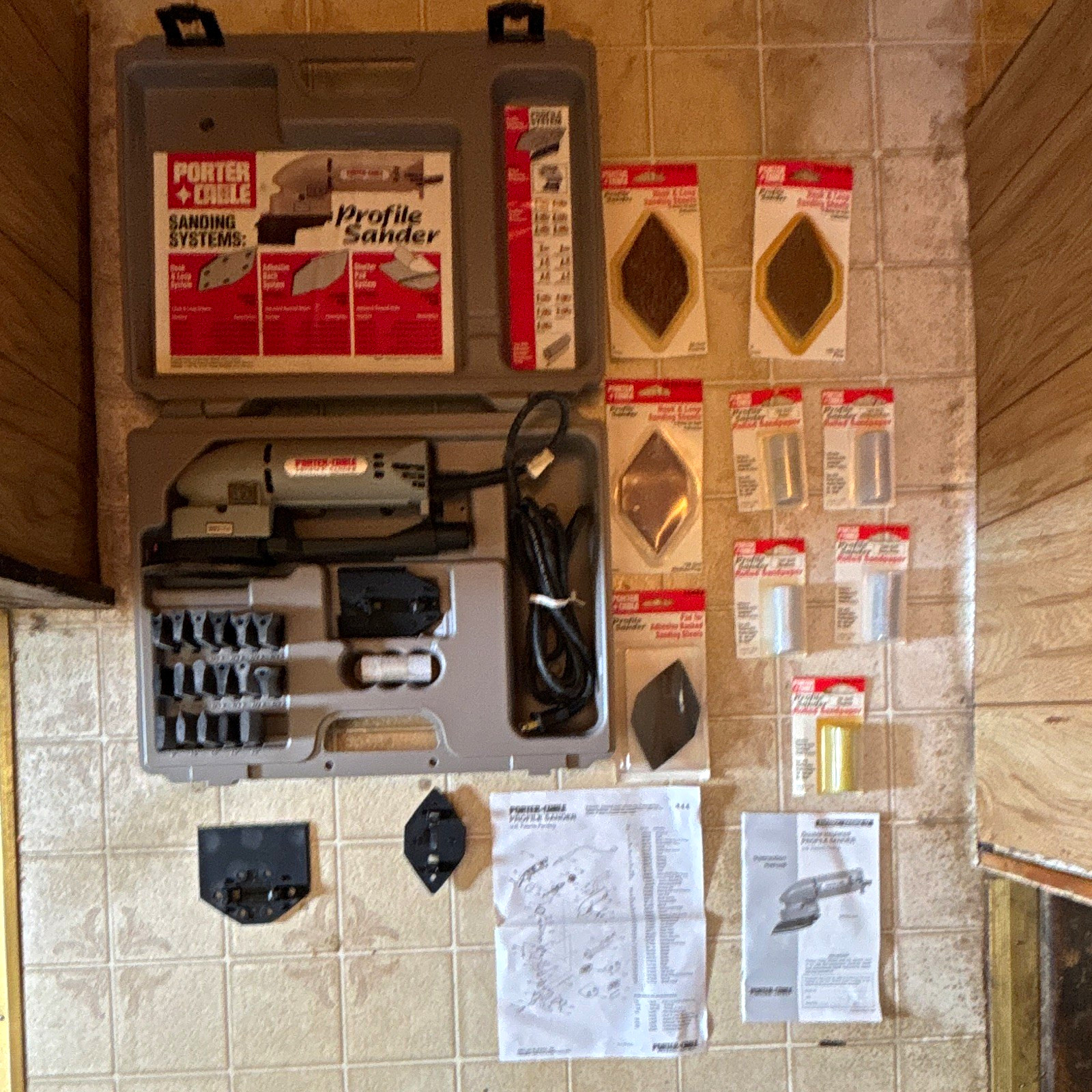 Porter-Cable 444 Profile Sander Corded Electric Kit w/ Case & Accessories