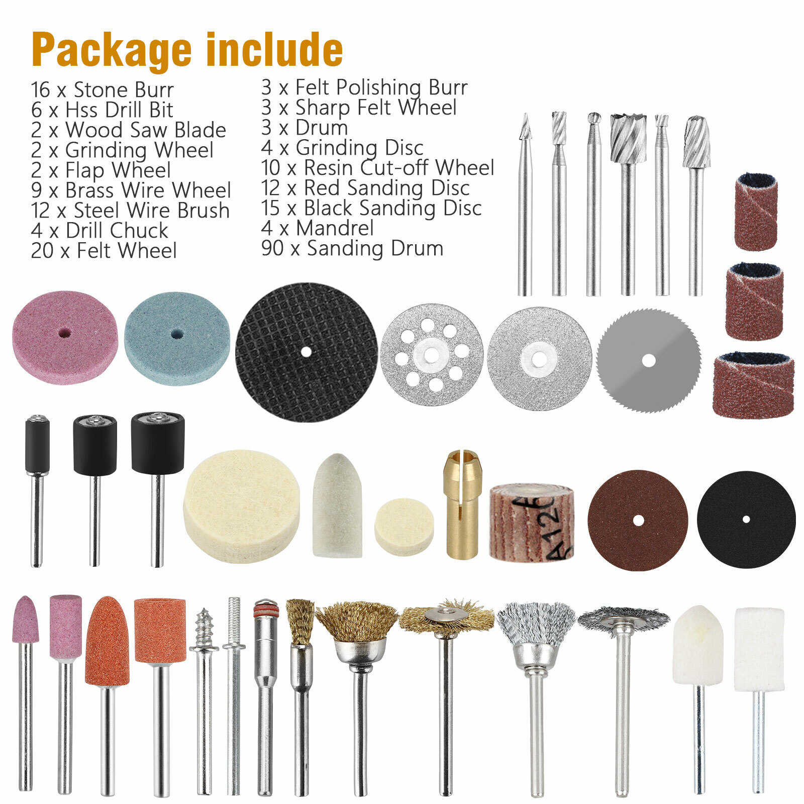 217Pcs Rotary Tool Accessories Kit Cutting Grinder Polishing Sanding for Dremel