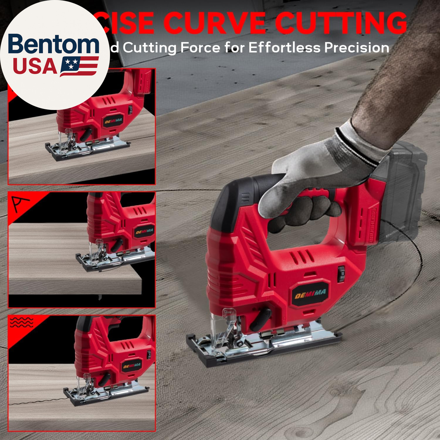 Cordless Jig Saw for Milwaukee M18 Battery, 7 Speed Variable ​​Up to 3200RPM, LE