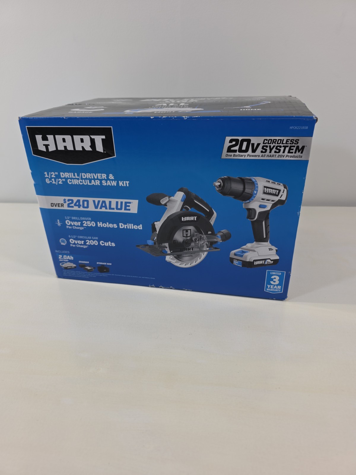 Hart Drill & Circular Saw 20V Combo Kit HPCK221BSB 1 Battery, Charger,BLADE,Bag