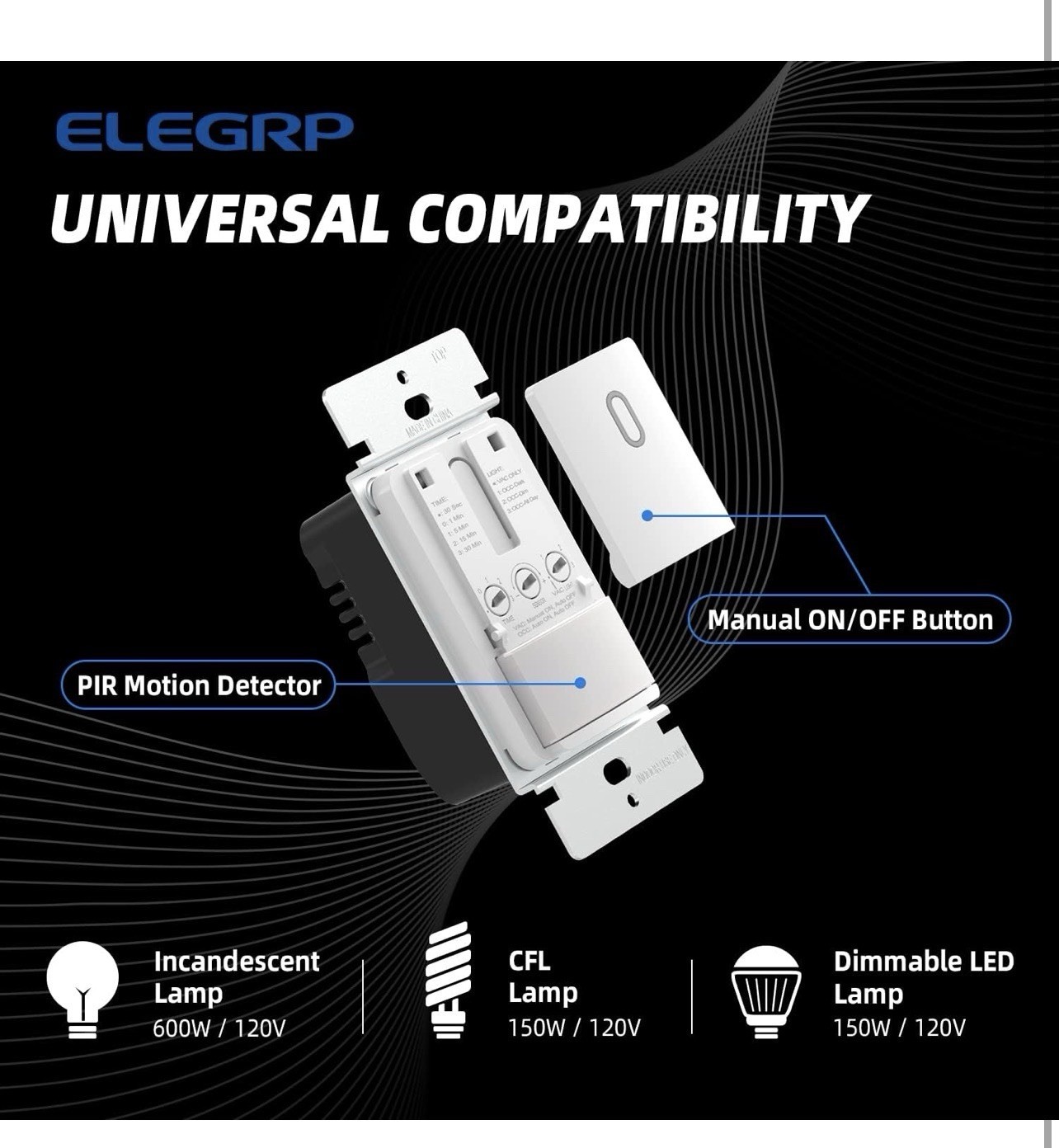 Motion Sensor Light Switch, No Neutral Wire, 6 Pack, UL Listed Infared White