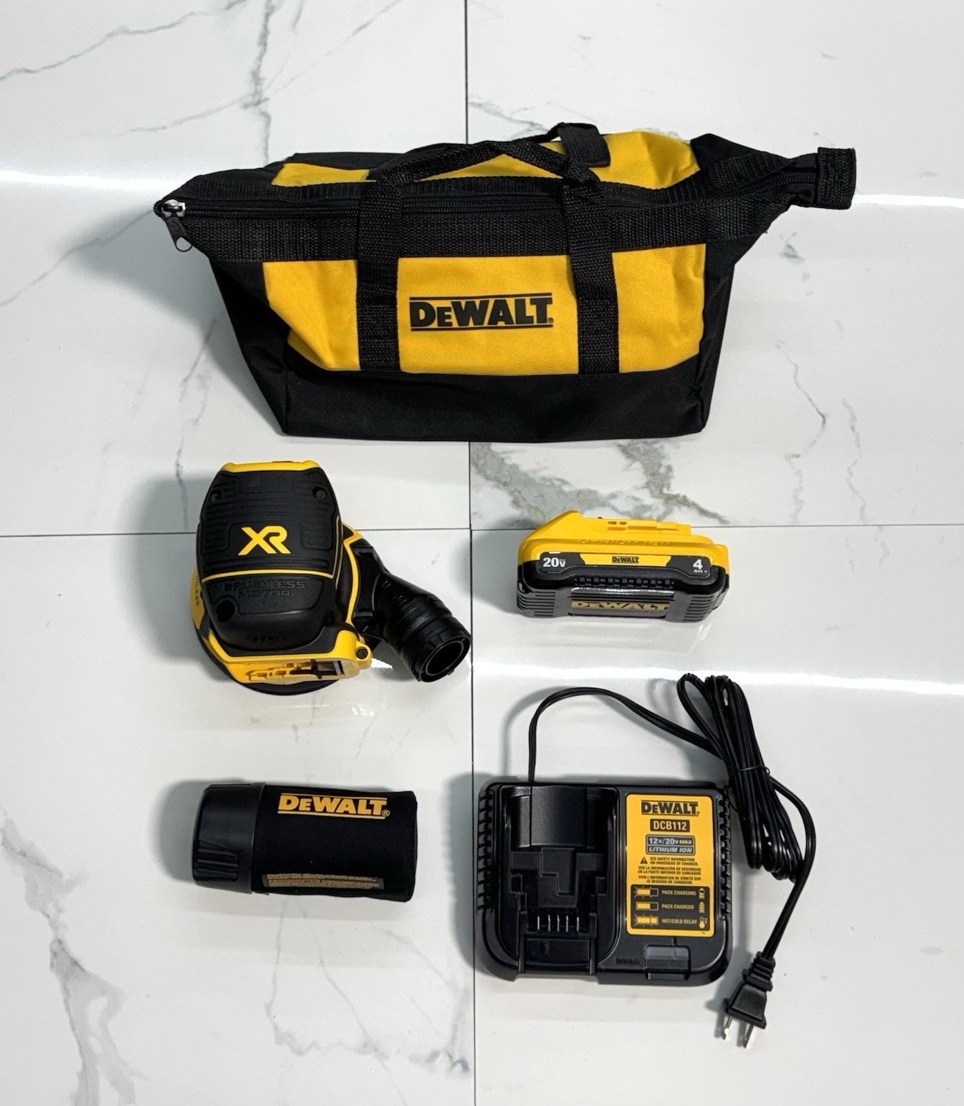NEW DeWALT DCW210 20V 5&Prime; Brushless Random Orbital Sander Kit 4.0ah Battery