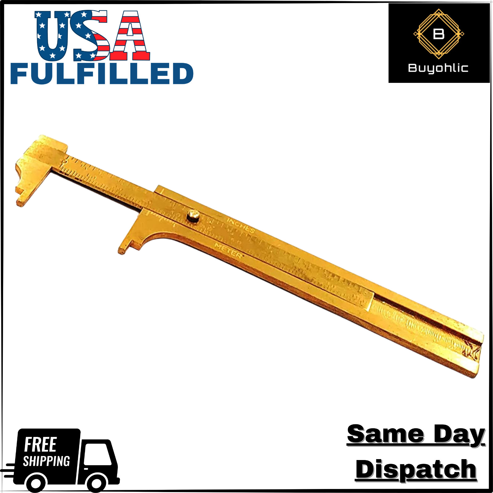 Brass Vernier Gauge 4&Prime; (100 mm) Measuring Bead Wire Jwellery Tool-USA fulfilled