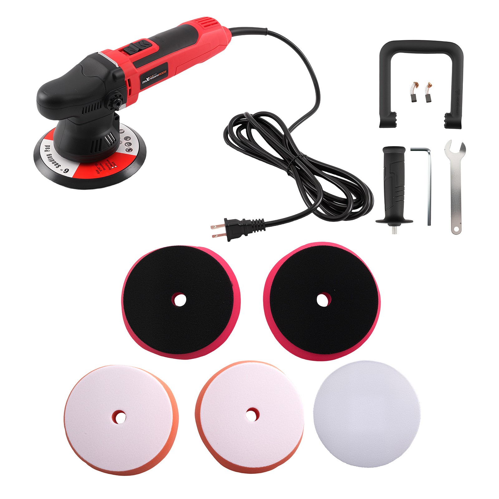 650W Car Buffer Polisher DA 6&Prime; Pad 110V 2000-6400RPM Detailing Machine Kit
