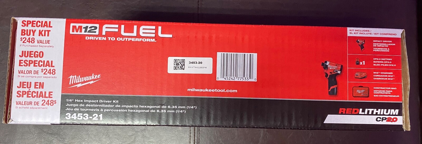 M12 Fuel Surge 12-Volt Lithium-Ion Brushless Cordless 1/4” Hex Impact Driver New
