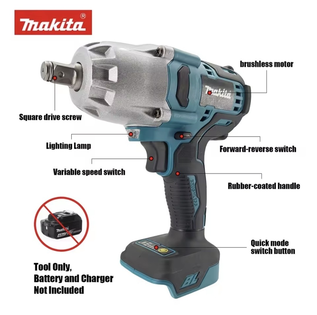 1/2&Prime; 18V LI Brushless Cordless Impact Wrench 650N.m 2400RPM 3700BPM | For Makita