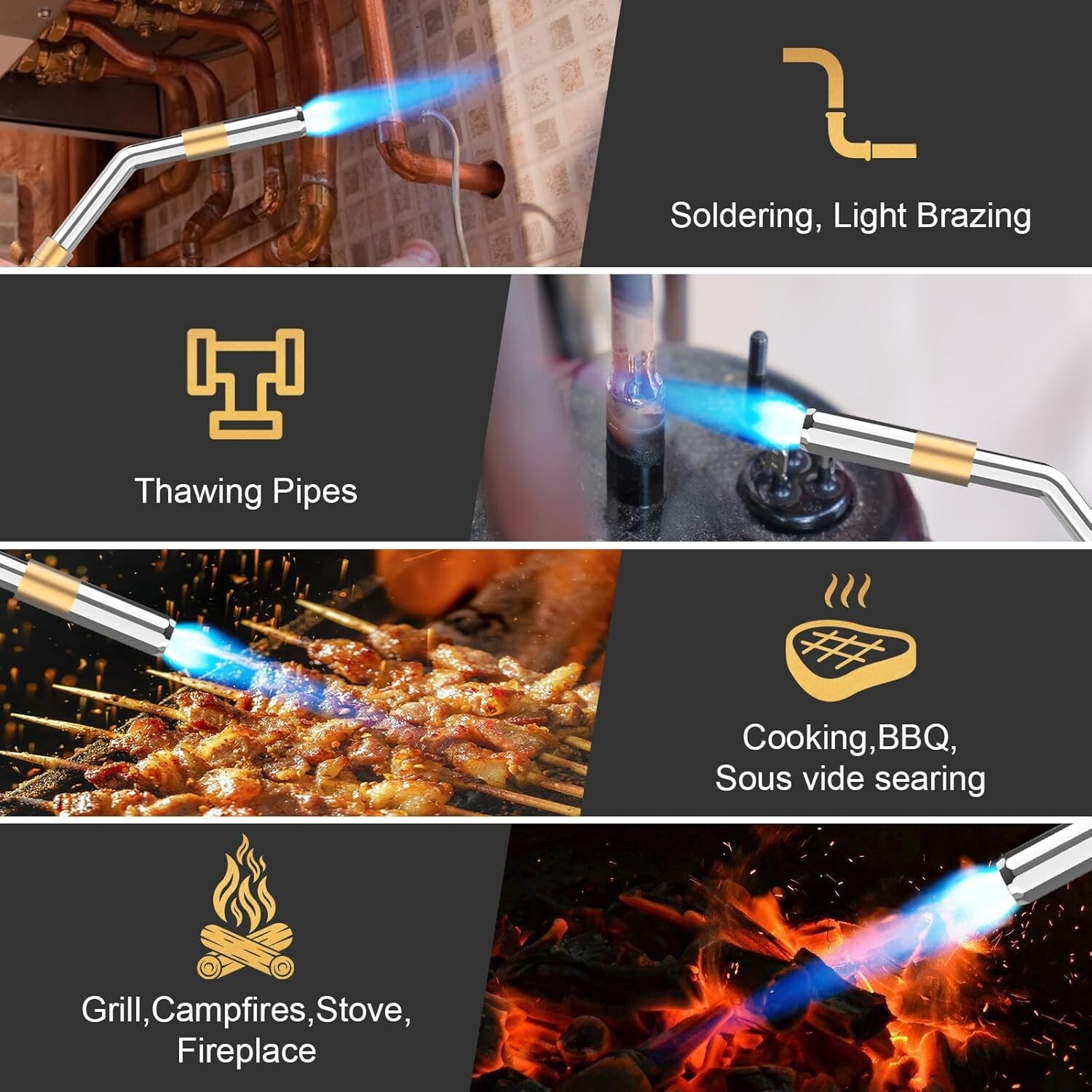 Soplete De Soldadura Quemador De Gas para Cocina Barbacoa Boligrafo Metal Nuevo
