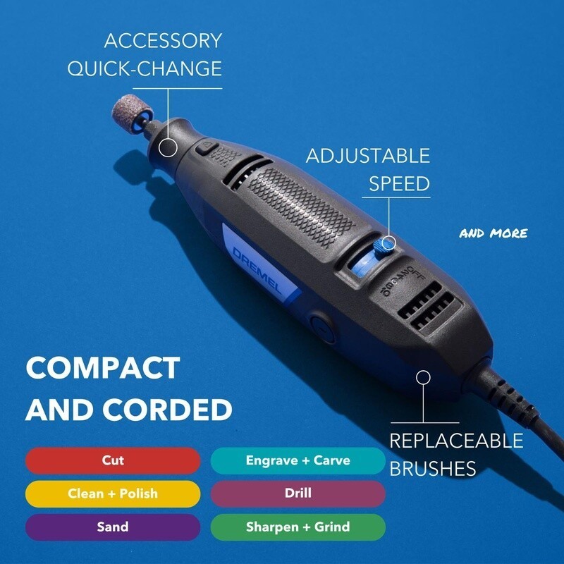 Corded Rotary Tool Variable Speed 1.2A 5 Speed 13 Accessories Cutting Engraving