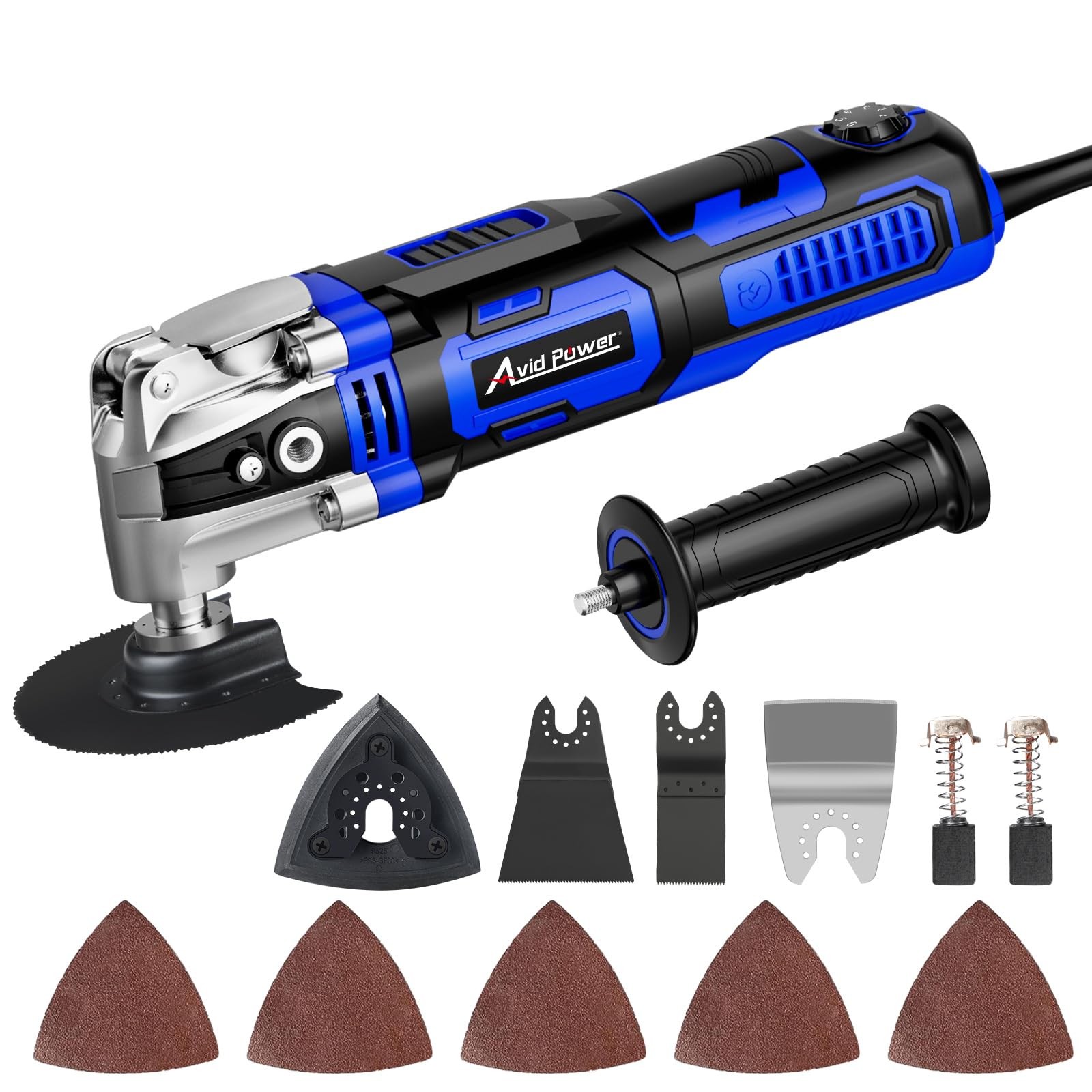 3.5Amp Oscillating Multi Tool 4.5 Angle 6 Speeds 13 PCS Accessories Blue