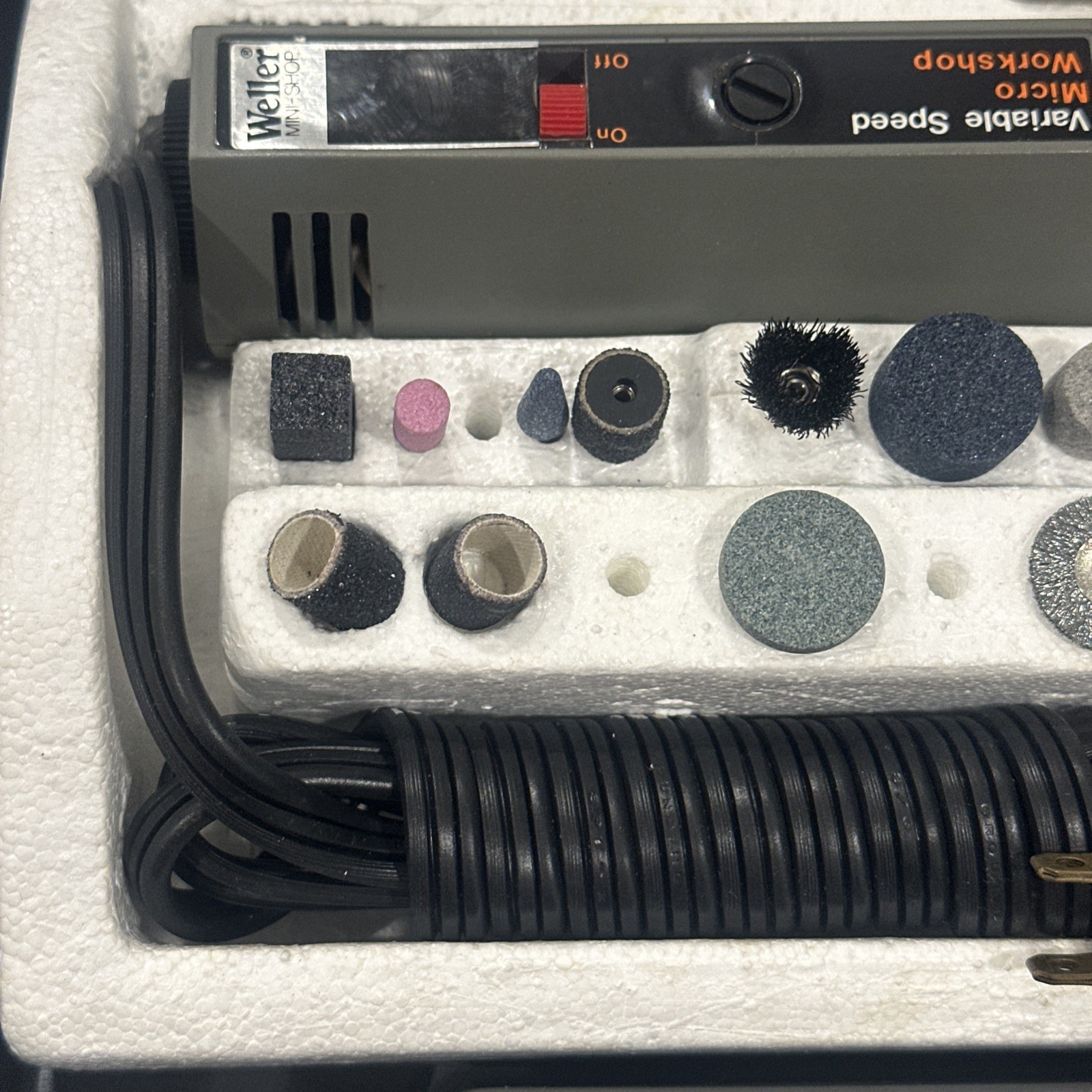 Weller Mini Shop Rotary Tool Variable Speed W/Case & Attachments – New Old Stock