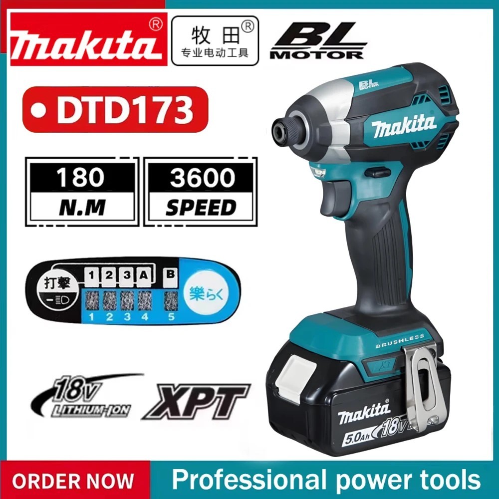 2025 Makita DTD173 Blue 18V Brushless Cordless Impact Driver Drill 180Nm Li-Ion