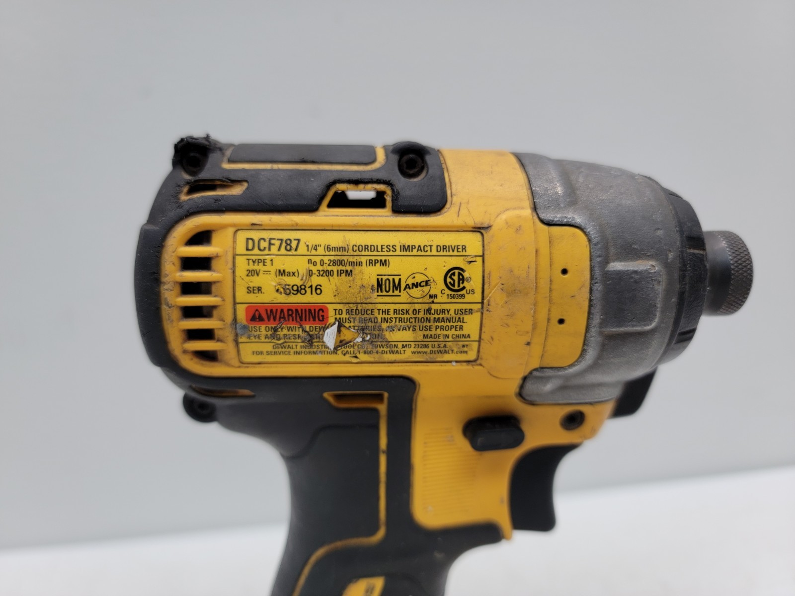 DEWALT DCF787 20V MAX Li-Ion Cordless 1/4&Prime; Hex Impact Driver