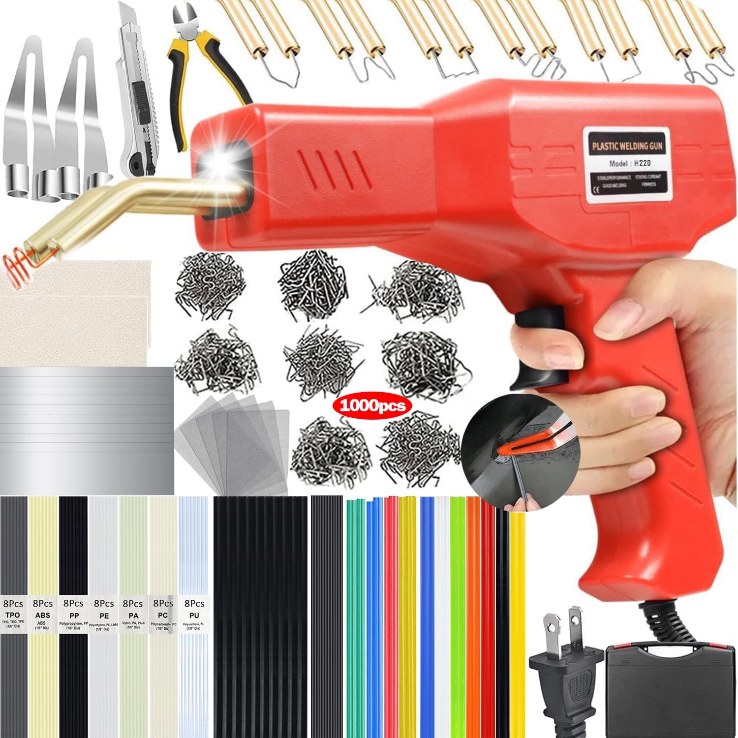 150w Plastic Welder 2 In 1 Plastic Welding Kit Plastic Repair Welder Kit 800pcs