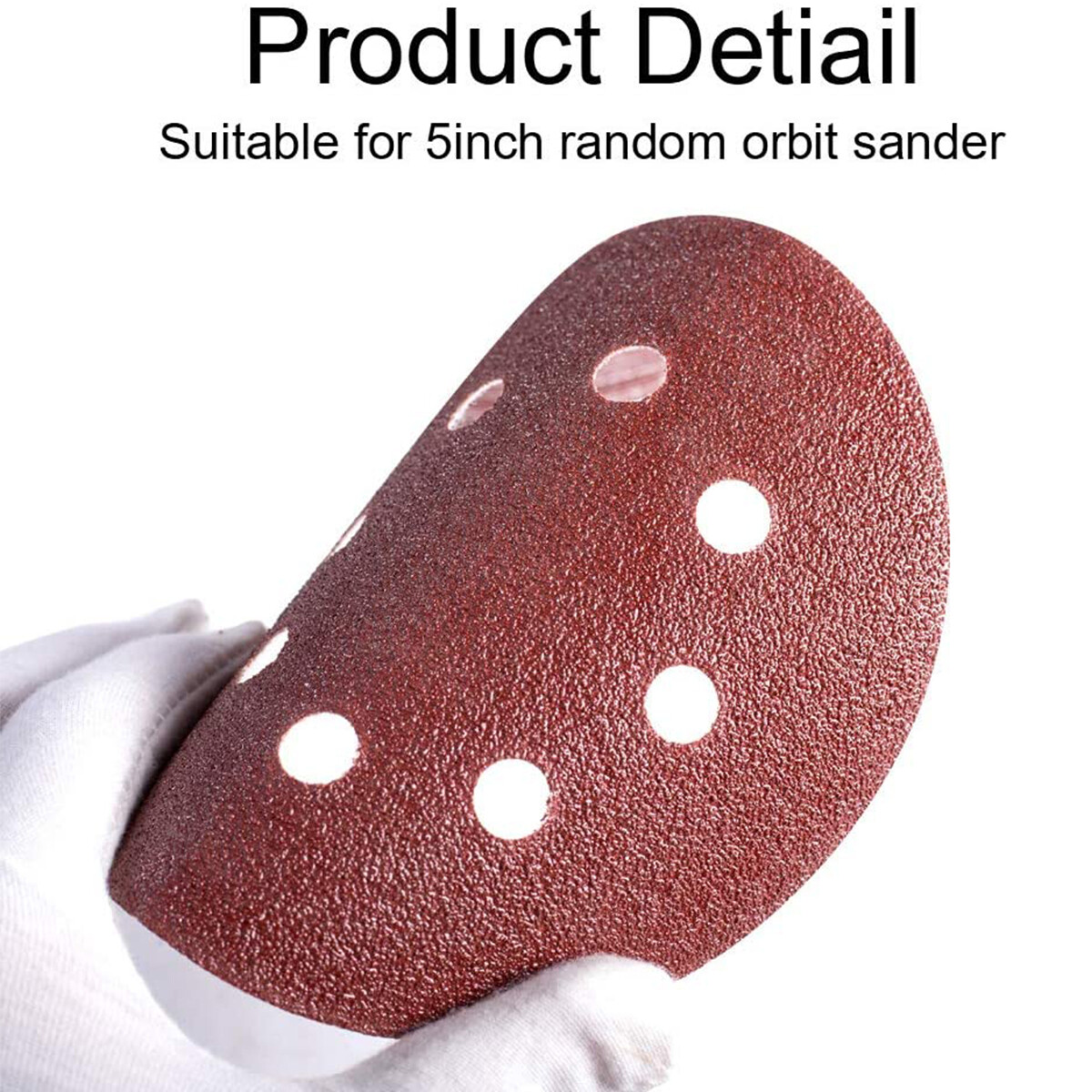 60Pcs 5&Prime; Sanding Discs 8-Hole Orbital Sander Sandpapers 240-1000 Grit Sand Pads