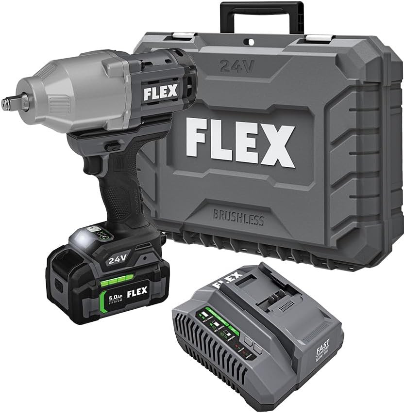 FLEX 24V Brushless Cordless 1/2-Inch 1,150 Ft-Lbs High Torque Impact Wrench Kit
