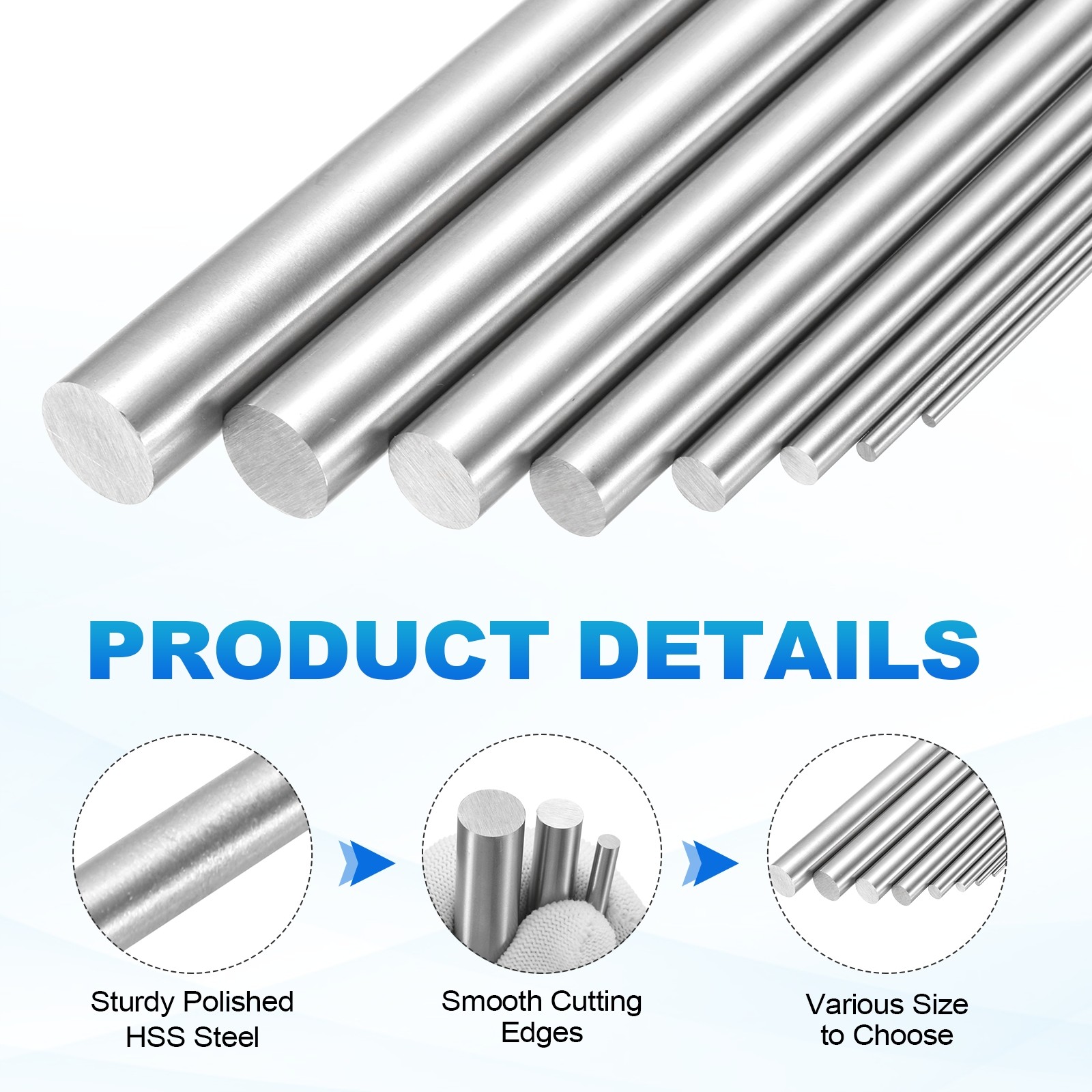 1 Pcs Round Steel Rod 12.5mm Diameter 150mm Long HSS Lathe Bar Stock Tool