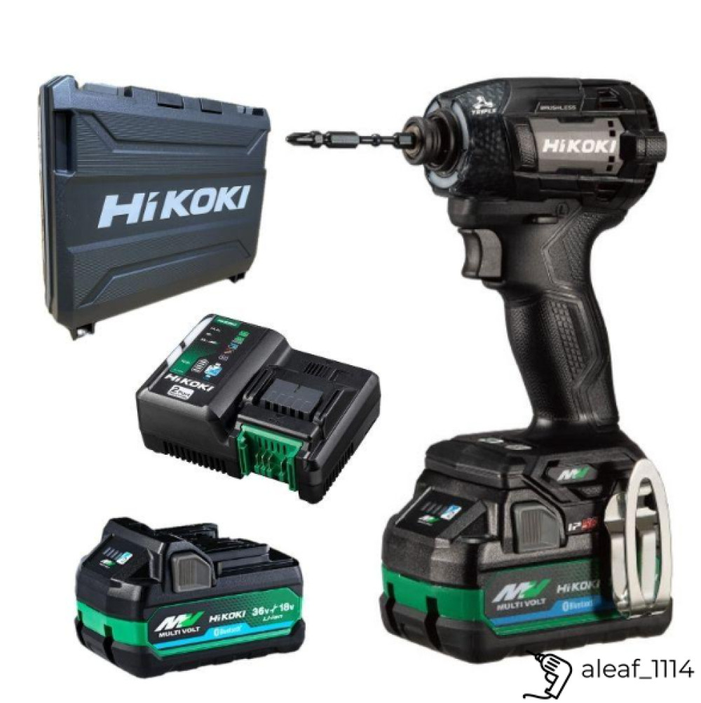 HiKOKI WH36DD(2XHBSZ) 36V Impact Driver Strong Black with Battery Charger Case