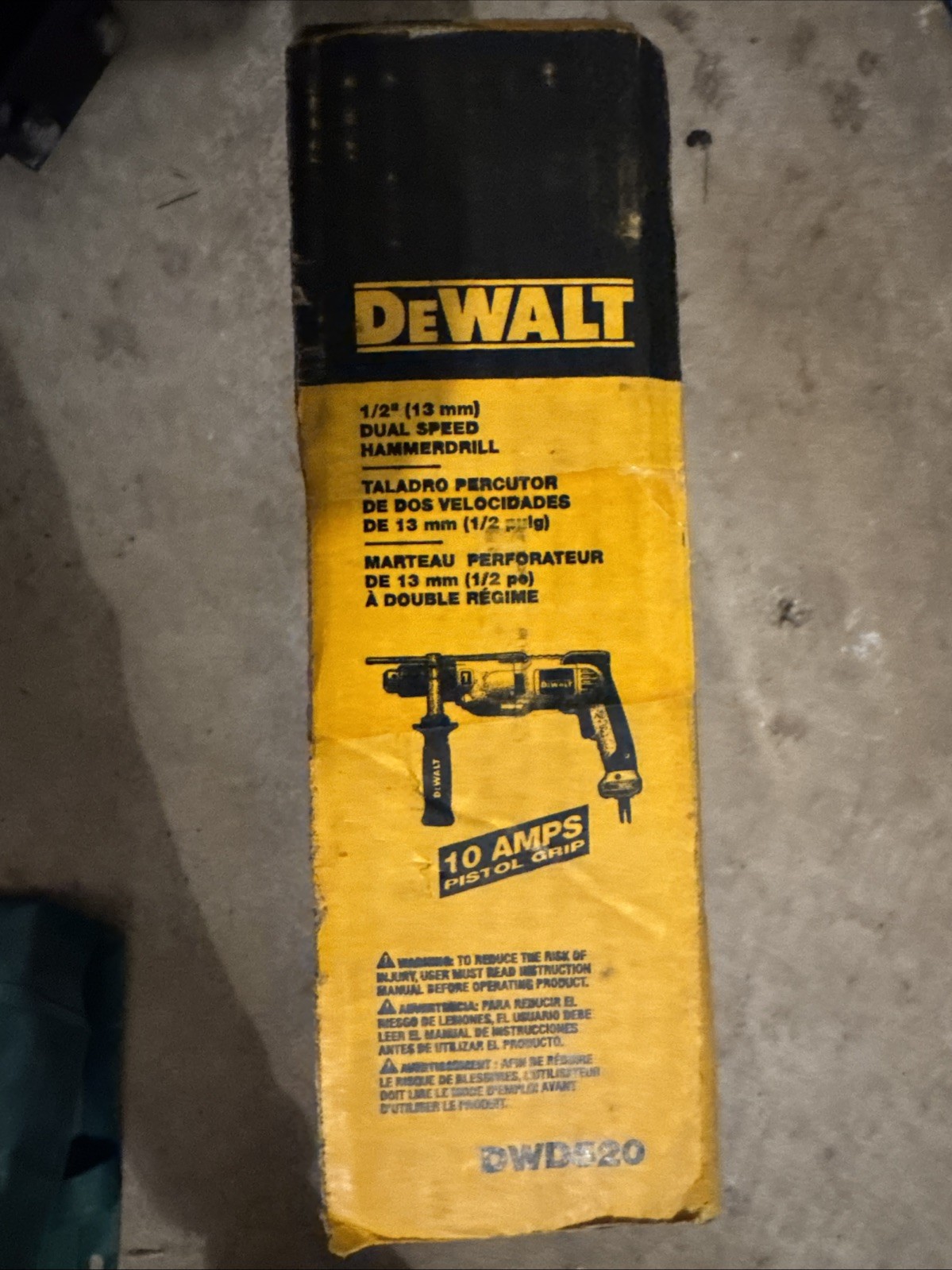 DEWALT DWD520 1/2&Prime; VSR Pistol Grip Hammer Drill