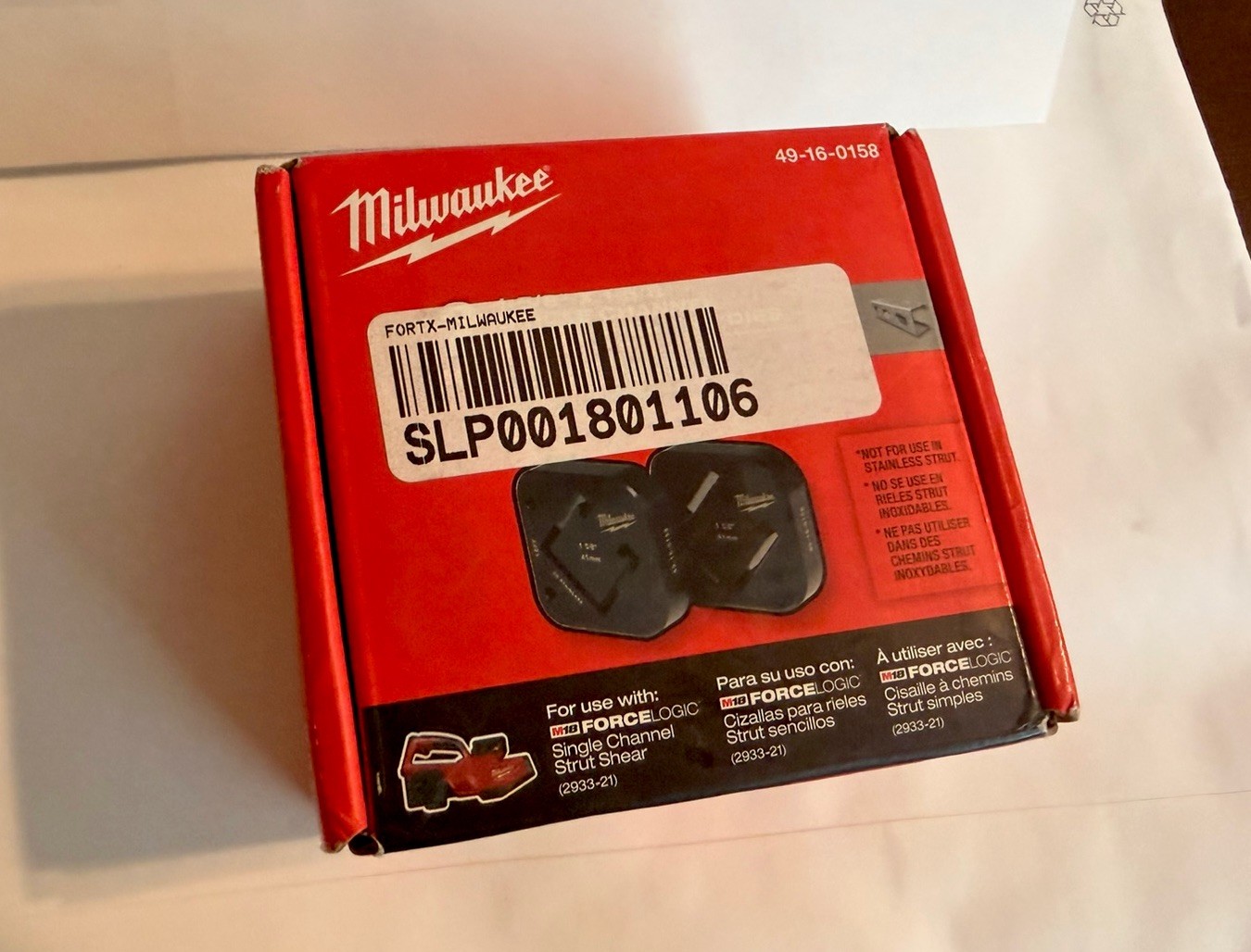Milwaukee Tool 49-16-0158. 1-5/8 in. x 1-5/8 in. Single Strut Shearing Dies