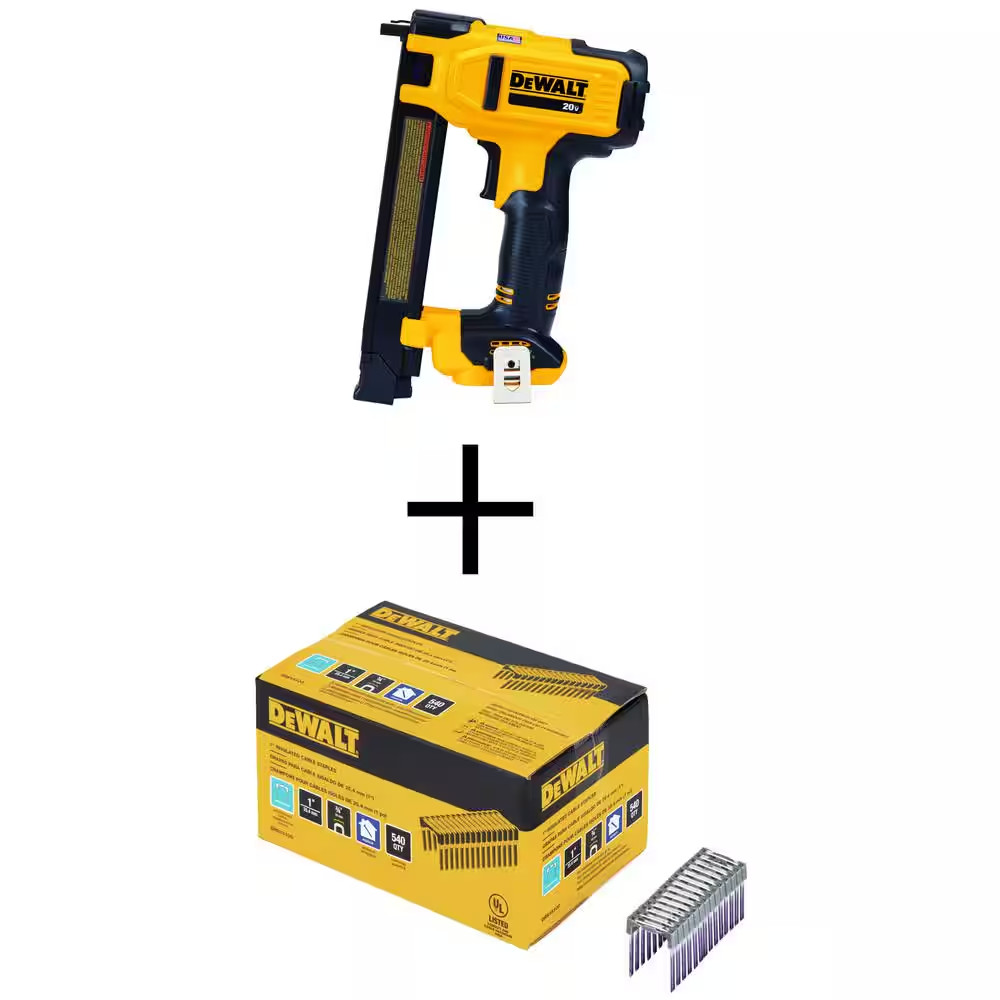 20V MAX Lithium-Ion Cordless Cable Staple Nailer (Tool Only) with 1 In. Insulate