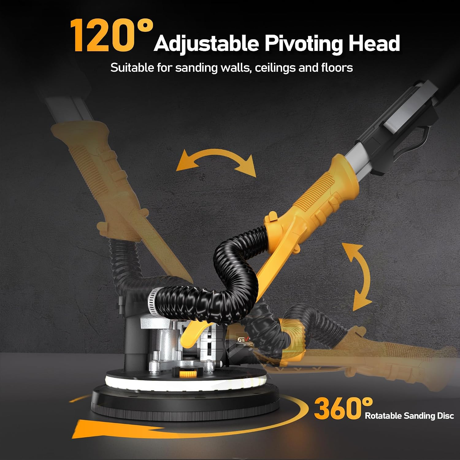 Electric Drywall Sander, 5 Speed 1000-2100RPM, Foldable & Extendable Handle | 88
