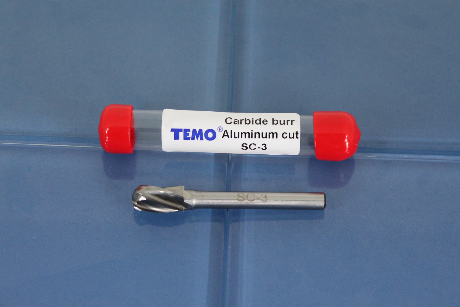 TEMO SC-3 NF Aluminum Cut Carbide Burr FILE 3/8&Prime; Cylinder Ball, 1/4&Prime;Dx 2&Prime;L Shank