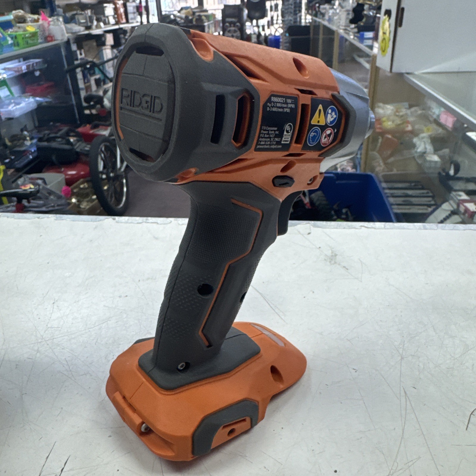 RIDGID R860021 18V Lithium-Ion Compact Drill/Driver – Orange Gray (Tool Only)