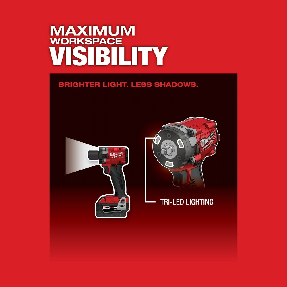 Milwaukee 2854-20 M18 FUEL 3/8&Prime; Compact Impact Wrench w/ Friction Ring