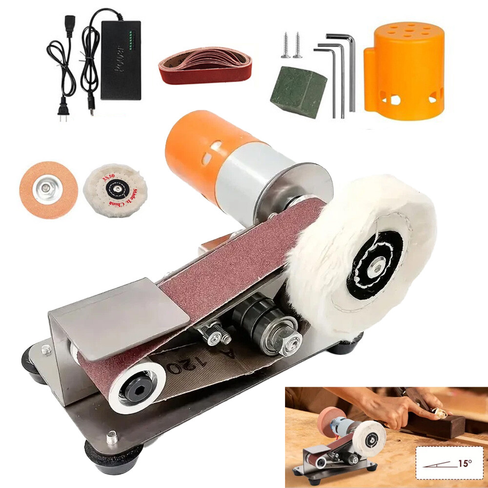 Mini Electric Belt Sander DIY Polishing Grinding Machine Cutter Edges Sharpener