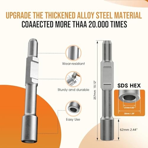 Ground Rod Driver for Hex Shank, Rotary Hammer Drill for Grounding Rod, Jack